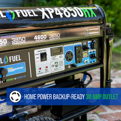 DuroMax XP4850HX 4,850 Watt Portable Dual Fuel Gas Propane CO Alert Generator
