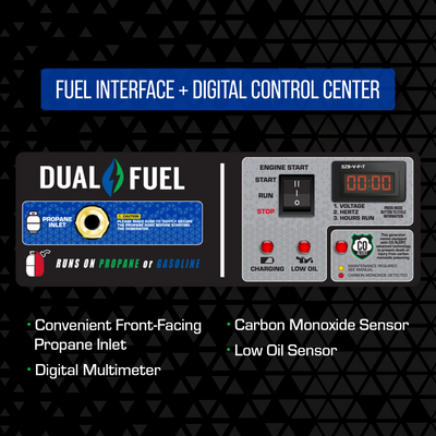 DuroMax XP4850HX 4,850 Watt Portable Dual Fuel Gas Propane CO Alert Generator