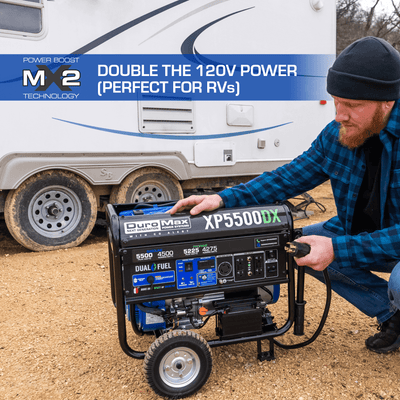 DuroMax XP5500DX 5,500 Watt Dual Fuel Gas Propane Portable Generator w/ CO Alert