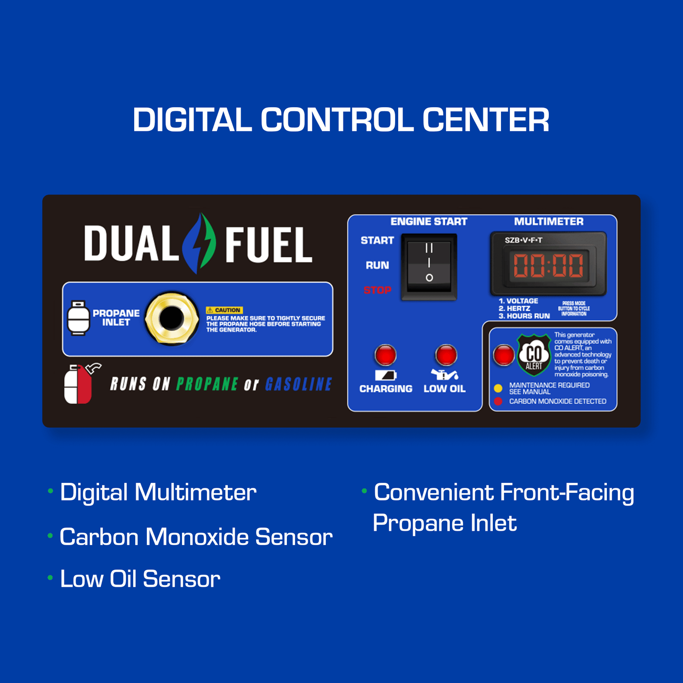 DuroMax XP5500DX 5,500 Watt Dual Fuel Gas Propane Portable Generator w/ CO Alert