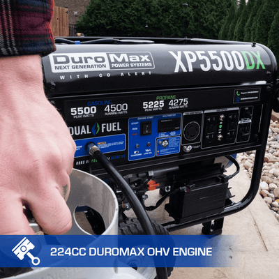 DuroMax XP5500DX 5,500 Watt Dual Fuel Gas Propane Portable Generator w/ CO Alert