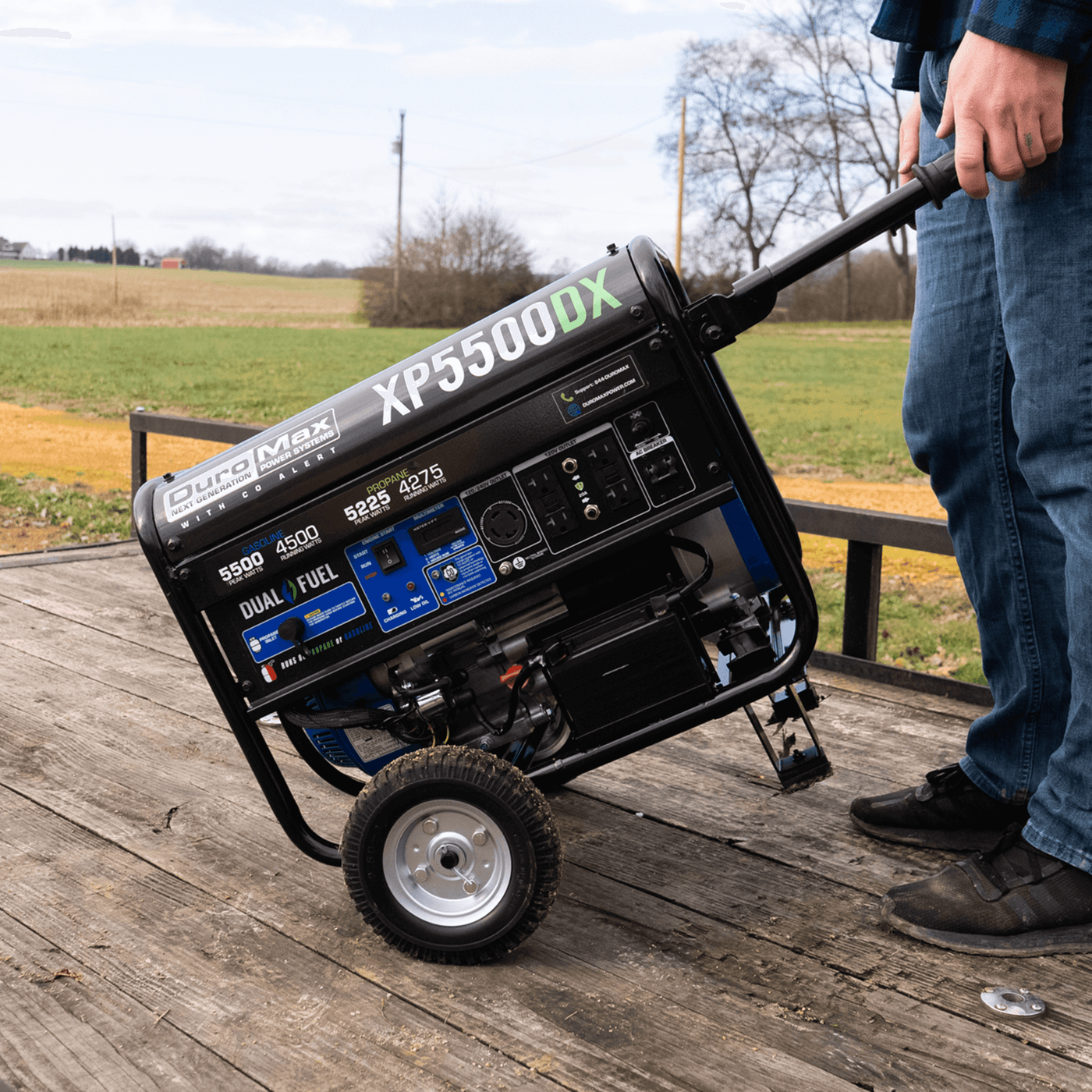 DuroMax XP5500DX 5,500 Watt Dual Fuel Gas Propane Portable Generator w/ CO Alert