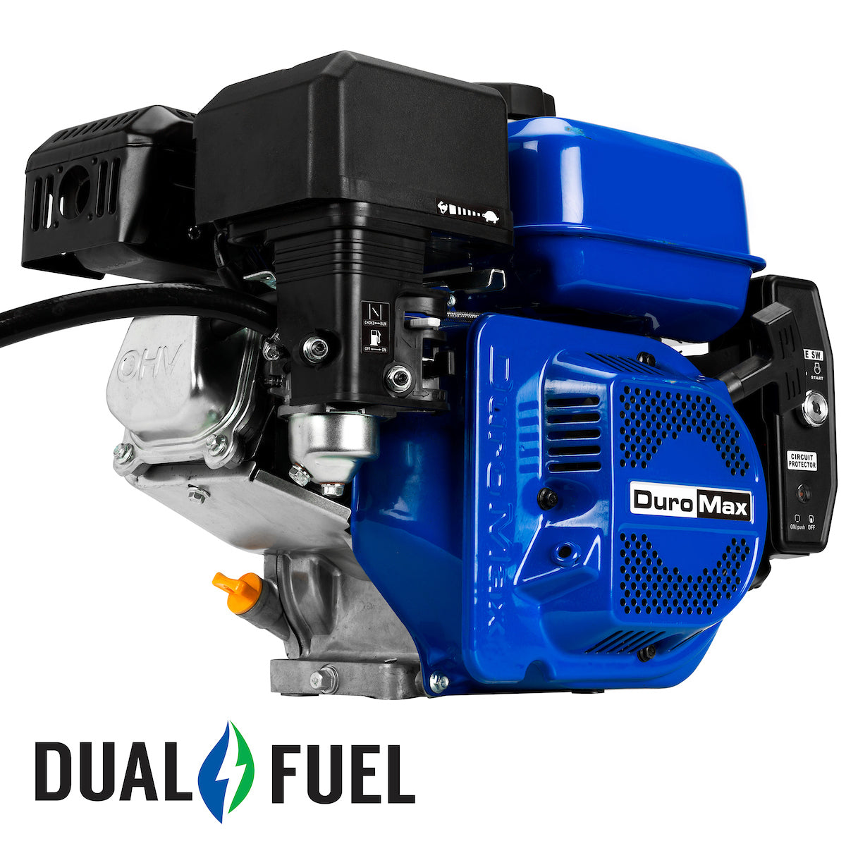 DuroMax XP7HPX 212cc 3/4" Shaft Recoil/Electric Start Horizontal Dual Fuel Engine