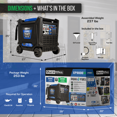 DuroMax XP9000iH 9,000 Watt Portable Dual Fuel Inverter Generator w/ CO Alert